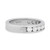 An image of a Rachel Koen women's ring with diamonds. The ring is displayed at a three-quarter angle from a medium distance, showcasing its band and the diamonds' setting. The front of the band features several large diamonds in a channel setting, while the side visible at the top of the image presents smaller diamonds in a similar setting, reflecting light from their facets. The background is plain and white, emphasizing the ring's design and the diamonds' brilliance.The ring is pre-owned in a great condition. 