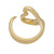 An image of a Tiffany & Co. women's ring without stones, captured from a top-down back angle. The ring is designed with a glossy yellow gold finish and features an open-ended heart shape. It is positioned centrally in the frame with a close-up view, emphasizing its elegant curves and polished surface.