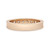 An image of a Rachel Koen brand women's ring with diamonds, showcased in a close-up side view on a neutral background. The ring, possibly made of yellow gold, presents a smooth, polished exterior with multiple round-cut diamonds evenly set in a line across the center. The angle provides a clear view of the ring's band and the glistening stones, reflecting light from their facet cuts. The perspective is head-on and the distance is such that the ring occupies the majority of the frame, allowing for detailed observation of its design and craftsmanship.The ring is pre-owned in a great condition.