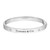 An image of a Tiffany & Co. unisex adult bracelet with diamonds. The bracelet is shown in a close frontal view, with a slight angle to display its curvature and thickness. It features a polished white gold band with the iconic Tiffany & Co. brand name engraved in the center. Two small, round-cut diamonds are symmetrically set on the band, adding a touch of sparkle. The image background is white, emphasizing the bracelet's design and shine.