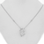 An image of a Luca Carati women's necklace with diamonds displayed on a neutral neck. The necklace features a delicate chain with a rectangular pendant adorned with multiple rows of sparkling diamonds in white gold. The pendant is centered and hangs at a slight angle, catching the light. The image is a close-up, providing a clear view of the necklace's design and the diamonds' facets. Comes in a excellent preowned condition.