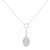 An image of a Piero Milano necklace designed for women, featuring diamonds. The necklace is displayed against a white background with a front-facing view. It showcases a delicate white gold chain with a central circular diamond-encrusted circle from which a vertical row of graduated diamonds leads to an oval-shaped diamond pendant in white gold. The image is taken from a medium distance, providing a clear view of the necklace's design and details without any noticeable distortion from angles.