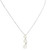 An image of a Salvini women's pendant necklace with diamonds and pearls. The necklace is displayed against a white background with a straight-on frontal view. It features a white gold chain leading to a vertical pendant composed of three graduated pearls interspersed with smaller diamond accents. The pearls and diamonds are aligned in the center of the frame, with the largest pearl at the bottom. The image is taken from a close but not magnified distance, providing a clear view of the entire piece with an emphasis on the pendant.