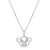 An image of a Bliss By Damiani women's pendant necklace with diamonds, displayed against a white background. The necklace features a delicate white gold chain positioned vertically, with a pendant centered at the bottom of the frame. The pendant is designed in the shape of a monkey face with diamond eyes and a diamond nose, adding a playful yet luxurious touch to the piece. The image is taken from a frontal angle and the pendant is in sharp focus, providing a clear view of its details, while the chain fades slightly into the background as it ascends towards the top of the frame. The distance from the camera gives a full view of the necklace, ensuring the entire piece is visible.