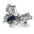 An image of a Rachel Koen unisex adult brooch with diamonds and synthetic blue sapphire. The brooch is shot from a top-down angle at close distance, showcasing its intricate design. It features a large, central, dark blue gemstone surrounded by multiple sparkling diamonds set in a white gold metal with a detailed, openwork pattern that suggests a floral or organic motif.The brooch is pre owned in a great condition. 