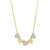 An image of a Rachel Koen women's necklace with diamonds, displayed against a white background. The necklace features a yellow gold chain with evenly spaced heart-shaped pendants, alternating between solid gold hearts and hearts filled with paved diamonds. The image is taken from a front-facing angle, showcasing the necklace in its entirety from a medium distance, which allows for clear visibility of the pendant details and the chain's texture.
