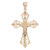 Back view of the two tone crucifix filigree cross pendant in yellow and white gold without chain