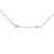 An image of a Rachel Koen women's necklace with diamonds. The necklace features a horizontal arrow design with a row of sparkling diamonds set along the arrow's shaft, centered between a white gold chain. The arrowheads at both ends point outwards. The image is taken from a front-facing angle with the necklace positioned against a white background, showing the piece in clear, close-up detail.