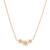 An image of a Rachel Koen women's necklace with diamonds, displayed against a white background. The necklace features a rose gold chain with a frontal design of three mini stars shapes adorned with sparkling diamonds. The necklace is centered and shown in a straight horizontal position, providing a clear view of the starburst detail. The image is taken from a front-facing angle and at a close distance to capture the intricate design and shimmering diamonds.