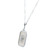 An image of a women's necklace by Rachel Koen, featuring a rectangular pendant adorned with diamonds and gemstones. The pendant is suspended on a delicate chain, with a slightly angled view highlighting its intricate detailing. Photographed from a close distance, the pendant's elegant design and shimmering accents are prominently displayed.Excellent pre-owned condition. 