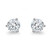 An image of a pair of Rachel Koen branded unisex adult earrings with lab grown diamonds. The earrings are displayed frontally at a close distance, showcasing their round brilliant-cut stones set in a three prong martini setting. The view is centered and straight-on, allowing clear visibility of the facets and the reflective qualities of the diamonds.