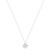 An image of a Hearts on Fre Brocade women's white gold necklace with diamonds, displayed against a white background. The necklace chain has a delicate, link design and is positioned in a V-shape with the focal pendant hanging at the center. The diamond pendant has a geometric, square shape with intricate metalwork and several diamonds set within, giving a sparkling appearance. The pendant is centered and shown from a front-facing angle, providing a clear view of its design. The image is taken from a medium distance to capture the entire length of the necklace while focusing on the pendant detail.