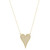 An image of a women's necklace by Rachel Koen, featuring a large heart-shaped pendant adorned with numerous small round cut diamonds. The necklace is positioned centrally in the frame, hanging evenly from a yellow gold chain. The angle is straight-on, providing a clear view of the pendant's intricate pave set diamond arrangement, from a medium distance against a plain white background.