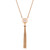 An image of a Louis Vuitton necklace for women featuring a 18k rose gold chain with 9 pave set round cut with diamonds. The necklace is centrally positioned and captured from a straight-on angle, highlighting the intricate details of the pendant and the cascading tassel below it. The photo is taken at a close distance, emphasizing the elegance and craftsmanship of the piece. Excellent pre-owned condition. 