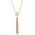 An image of a Louis Vuitton women's necklace featuring diamonds. The necklace is captured from a straight-on angle, displaying its elegant design. The pendant is centrally positioned, showcasing an engraved plaque with a tassel made of multiple gold chains hanging below. The photograph is taken at a close distance, highlighting the intricate details and craftsmanship.Excellent pre-owned condition. 