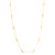An image of a women's diamonds by the yard necklace by Rachel Koen, featuring a delicate yellow gold chain adorned with evenly spaced diamonds set in round bezels. The necklace is displayed against a plain white background, captured from a straight-on angle. The photograph is taken at a medium distance to highlight the detailed craftsmanship of the diamond settings along the chain.