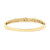 An image of a Rachel Koen women's bracelet with diamonds, shown from a side angle. The bracelet is positioned horizontally, with the inner side featuring small diamonds visible through the open lattice design. The photo captures the bracelet at a close distance, highlighting its elegant gold finish and intricate detailing.Excellent pre-owned condition. 