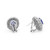 Back and side view of the earrings showing the stone setting shank holding the stones with the hinged post closure in white gold.