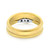 An image of a women's engagement ring with diamonds by Rachel Koen, captured from a close-up angle. The ring is positioned vertically, showcasing its inner band and the small embedded diamonds. The focus is on the gold band with a smooth finish, highlighting the intricate detailing inside the ring.Excellent pre-owned condition.  