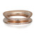 An image of a women's Chopard ring with diamonds, featuring two sleek, rose gold bands. Each band is adorned with a row of small, sparkling diamonds encircling the center. The ring is positioned at a slight angle, showcasing the reflective surface and the intricate diamond details, captured at a close distance.
