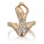 An image of a women's ring by Rachel Koen, featuring diamonds and gemstones. The ring is photographed from a front angle, showcasing its intricate lady motif design in yellow gold. The diamonds are clustered centrally, with two pinkish red ruby gemstone at the base. The image is taken at a close distance, highlighting the details and craftsmanship of the piece.
