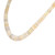 An image of a necklace with opal gemstones from Rachel Koen, designed for unisex adults. The necklace is shown in a close-up view, capturing the smooth, rounded gemstones arranged in a continuous loop. The angle highlights the subtle variations in color and texture, with the gemstones appearing in soft, creamy hues. The necklace is positioned diagonally across the frame, emphasizing the uniformity and craftsmanship of the piece. Excellent preowned condition.