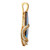 An image of a pendant without chain featuring diamonds and gemstones, viewed from the side. The pendant is positioned upright, showcasing its intricate yellow gold design with a row of sparkling diamonds that curves elegantly around a central gemstone. The angle highlights the depth and craftsmanship of the piece, with the distance focused closely to capture the fine details and texture of the materials. Excellent preowned condition.