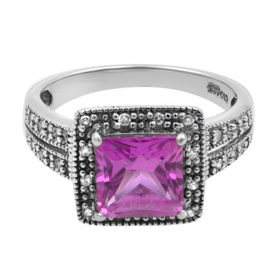 Vintage Clyde Duneier CID Pink Gemstone & Diamond Ladies
