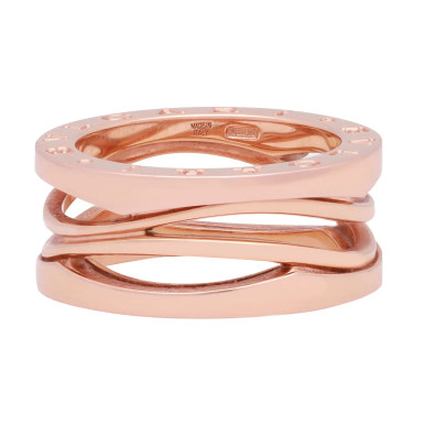 BVLGARI Geometorica   Rosen that プレート Bulgari 18K Rose Gold Estate Ceramic 'B.zero1 Rock' Ring