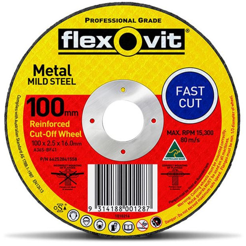 Cut Off Wheel Metal 100 x 2.5 x 16mm Demar H Hardware