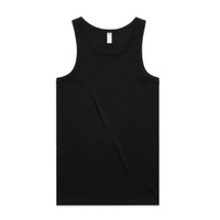 A black organic rib singlet featuring a classic tank top design and a small logo label.