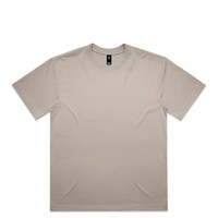 A light beige T-shirt with a classic crew neckline and a branding label on the neckline.
