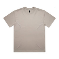 A beige Box Tee with a classic crew neck design, featuring a logo on the label.