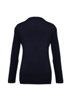 A dark navy women's Milano cardigan with long sleeves and a simple design, featuring no visible logos.