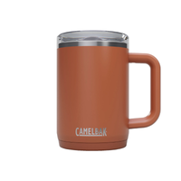 Sierra Red coloured CamelBak coffee mug with lid, insulated travel cup.
