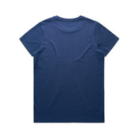 A navy blue T-shirt with a plain back and no visible branding or logos.