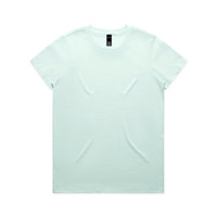 A light mint green t-shirt featuring a crew neck and a brand logo on the tag.