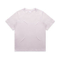 A light purple t-shirt with a relaxed fit. The shirt features a logo on the front.