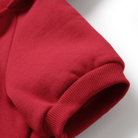 Sleeve of a red coloured dog hoodie