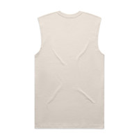 A sleeveless classic tank in a neutral cream colour, featuring a plain design and a branding logo.