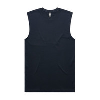 A black sleeveless tank top featuring a logo on the neck area, designed as a classic style singlet.
