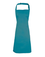 A teal bib apron with a neck strap, designed for chefwear and uniforms. It features a simple, solid colour design.