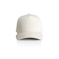 A cream-coloured cap with a curved brim and a logo on the front.