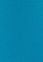 A solid turquoise fabric featuring a textured ribbed design, suitable for a long sleeve shirt.