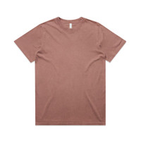 A faded pink t-shirt on a plain background, featuring a crew neck and no visible branding.