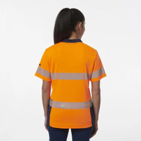 King Gee Women's Workcool Hyperfreeze Spliced Short Sleeve Polo With Segmented Tape