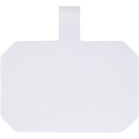 A white lanyard with a rectangular attachment, featuring a textured surface and a hanging loop.