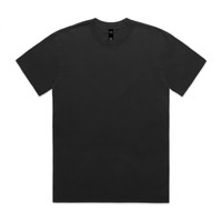 A black heavy faded tee featuring a plain design and a logo at the neckline.