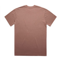 A faded tee in a muted brown colour, featuring a plain back and standard T-shirt design.