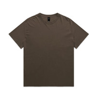 A solid brown heavy faded t-shirt with a classic crew neckline and short sleeves. It has a logo tag.
